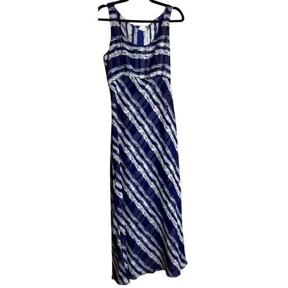 Esprit De Corp Sheath Dress Women 11 / 12 Blue White Sleeveless VTG Nautical - Picture 1 of 8